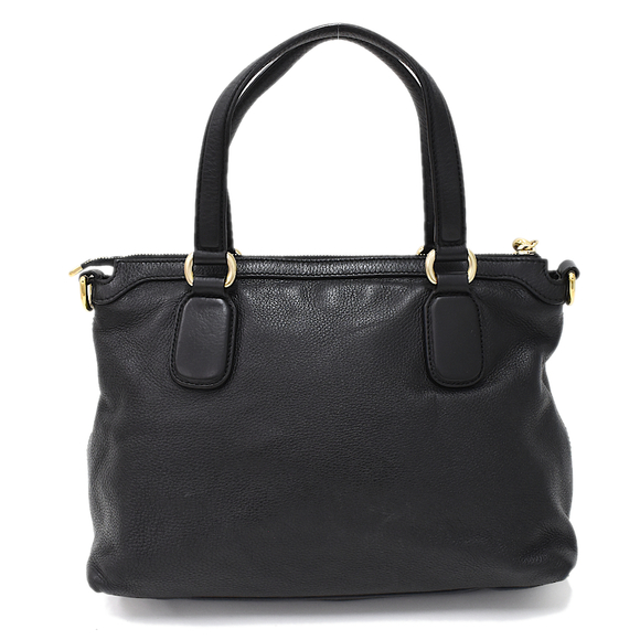 Gucci 2way Handbag Shoulder Bag Soho Interlocking G Leather Black - Picture 2 of 6